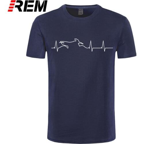 Summer Heartbeat Motor T Shirt Fashion O-neck Short Sleeve Cotton Motor T-Shirt Men Clothing Tops