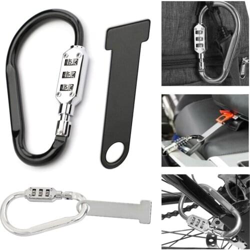 Motorcycle Helmet 3 Digit Lock With Steel Wire Cable Combination PIN Locks for Bicycle Scooter Motor Bike Accessories