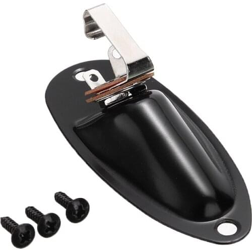 New Black Boat Style Guitar Jack Plate Pickup Output Input Plug Socket Guitar Parts with Screws For Electric Guitar Accessories