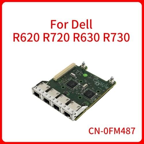 Original FM487 For Dell R620 R720 R720XD R630 R730 Broadcom 5720 4 Port 1GbE NIC Daughter Card 0FM487 network card module