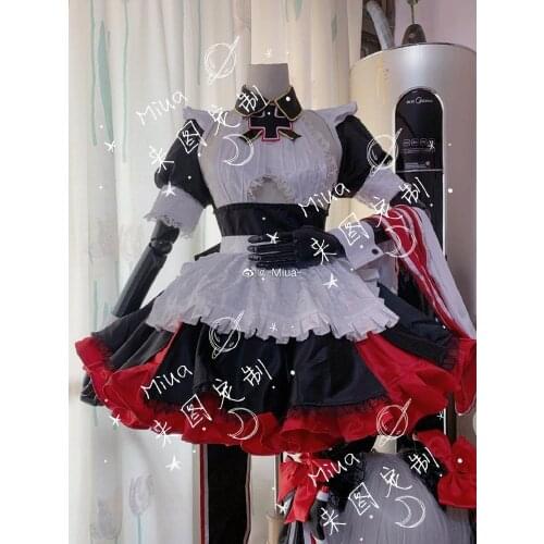 [Customized] Anime Azur Lane Prinz Eugen Maid Outfit Sexy Uniform Cosplay Costume Women Halloween Carnival FreeShipping 2020 New