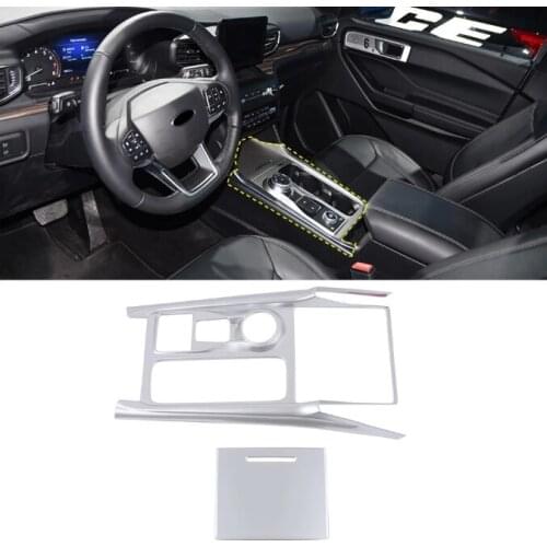 Fit for Ford Explorer U625 2020 Car Accessories ABS Matte/Carbon Console Gear Shifter Panel Cover Trim 2pcs Left Hand