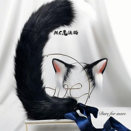 Cat Dog Lolita Ear Simulation Animal Tail Headband Cosplay Props Sexy Sweet Lolita K03