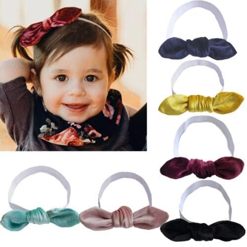 Pudcoco Newborn Girls Kids Baby Bunny Ear Headband Velvet Hair Band Headwear Head Wrap Newborn Accessories