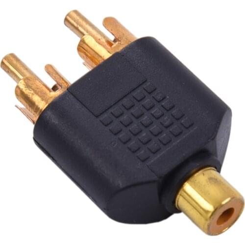 RCA Female To 2RCA Male Adapter 3.5mm Jack AV Audio Plug RCA Female To Male RCA Y Splitter Audio Converter For TV Computer