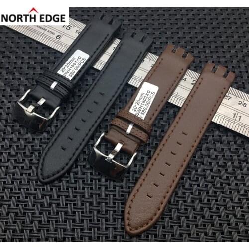 Genuine real Leather Watch strap band Pin Clasp Bracelets for Swatch YTS401 400 404G 407 405 406 YTB400Y Watcheband Accessories