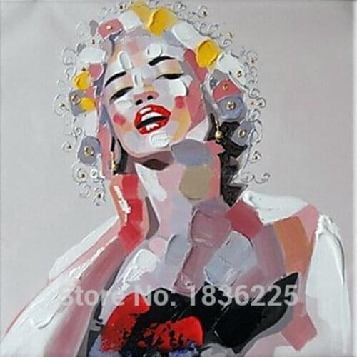 Handpainted Sex Portrait Marilyn Monroe Oil Painting on Canvas for Home or Hotel Decoration Abstract knife Women Hang Painting