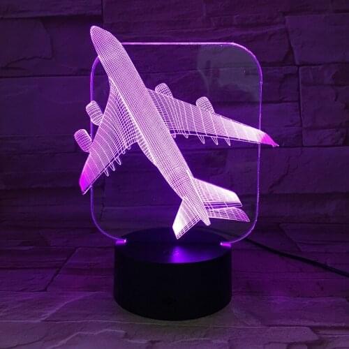 Airplane 3D Led Night Light Illusion Nightlight USB Bluetooth Speaker 16 Color Control Table Lamp Atmosphere Bedroom Decor Kids