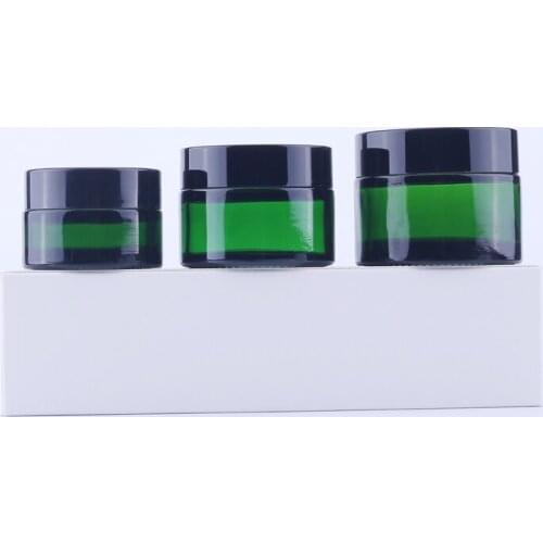 200pcs 20g 30g 50g Empty Green Glass Cosmetic Jars Makeup Container Lotion Bottle Vials Face Cream Sample Pots Gel Box