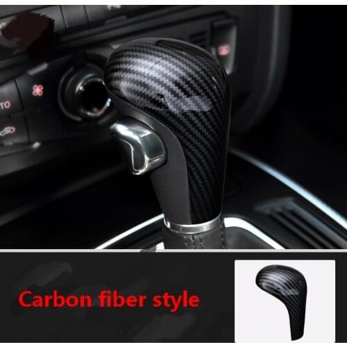 Carbon Fiber Styling Gear Shift Knob Head Cover Sticker For Audi A6 C6 A4 B7 A5 Q5 Q7 LHD Automatic Gearshift Trim