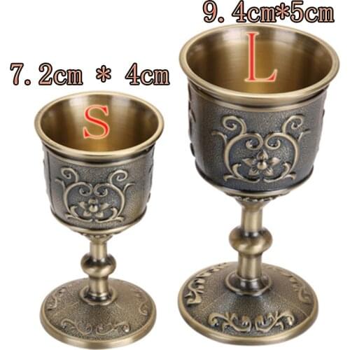 Brand New And High Quality Vintage Zinc Alloy Chalice Wine Goblet Cups Vintage Drinkware Decor Gifts Wine Glasses Drinking