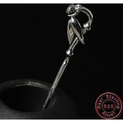 Amxiu Newest 100% 925 Sterling Silver Hairpins Handmade Hair Jewelry Bamboo Hair Sticks For Women with Long Hair Accessories