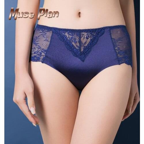 Women cotton underwear seamless briefs sexy womens Panties full transparent lace seamless plus size women underwear panty