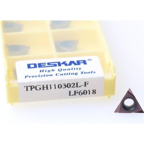 10PCS DESKAR TPGH060102L-F TPGH080202L-F TPGH 080204L-F TPGH090202L -F TPGH110302L-F TPGH110304L-F LF6018 Carbide Inserts CNC