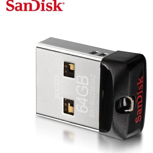 100% Original SanDisk USB 2.0 CZ33 Mini Pen Drive 64GB 32GB 16GB USB Flash Drive Memory Stick U Disk USB Key Pendrive for PC