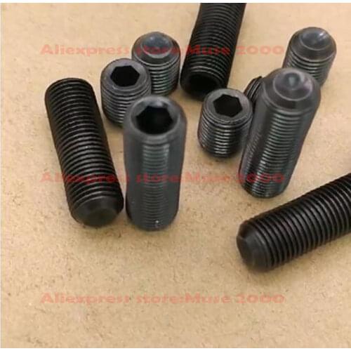 12.9 grade steel Set screw UNF 10#-32 1/4-28 fine pitch Grub Screws Inner Hex Socket Flat point cup fastener hardware black