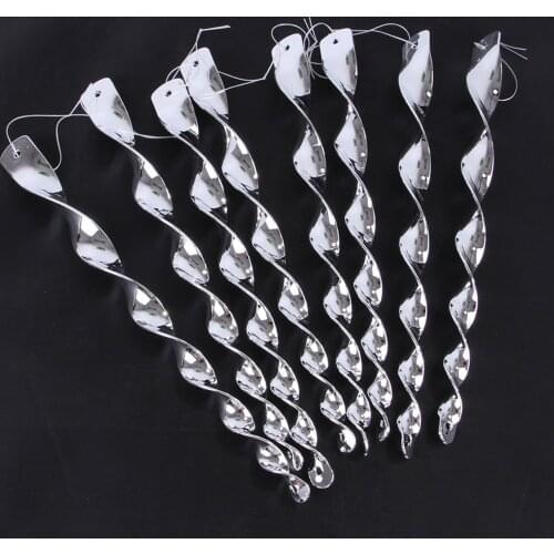 12pcs Bird Repellent Bird Deterrent Reflective Wind Spiral Rods Repellen Bird Scaring Device Home Decoration Garden Accessories