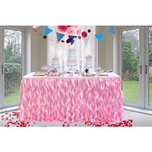 180x77cm Wedding Party Tulle Table Skirt Tableware Cloth Baby Shower Party Home Decor Table Skirting Birthday Party