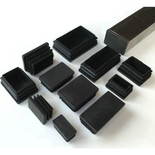 2/5/10pcs Rectangle Plastic Black Blanking End Cap Caps Tube Pipe Inserts Plug Bung Steel Leg Stopfen 10x20mm~30x100mm