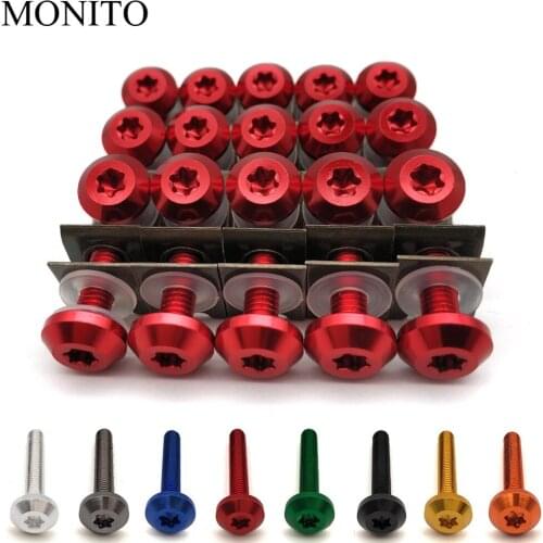 20pcs For Honda CB1100 GIO CRF1000L AFRICA TWIN CBF 1000 CB600F Motorcycle Custom Fairing Body Bolt Screw Spring Bolts Nuts M6