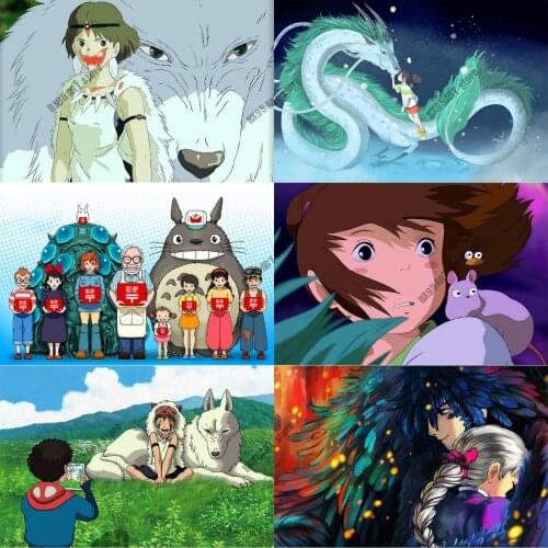 Anime Diamond Painting Hayao Miyazaki My Neighbor Totoro Full Square/Round Embroidery Cross Stitch Kits Mosaic Home Decoration