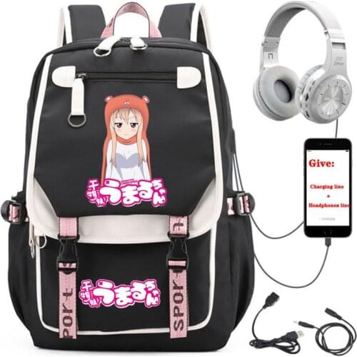 Anime Himouto! Umaru-chan backpack student School book Bag Unisex Travel Backpack USB Charging teenagers Laptop packsack