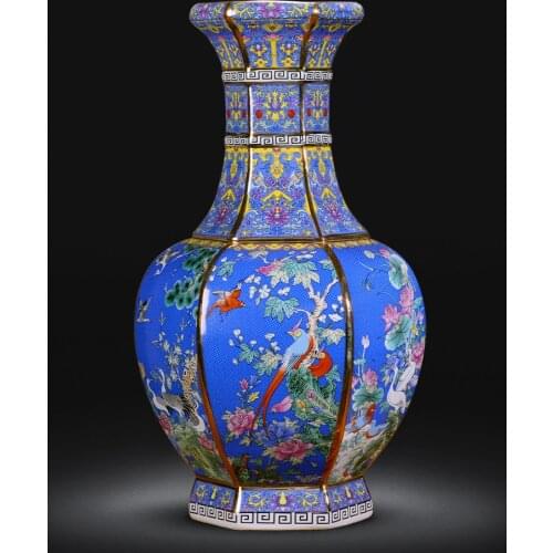 Jingdezhen Antique Porcelain Enamel Luxury Decorate Ceramic Flower Vase
