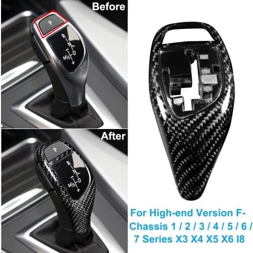 LHD Car Carbon Fiber Gear Shift Knob Trim Cover For BMW F-Chassis F20 F22 F30 F35 F32 F36 F10 F18 F06 F01 F02 X3 X4 F15 F16 I8