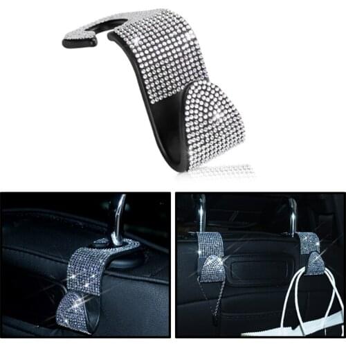 Car Headrest Hook Seat Back Headrest Hook Car Storage Bag Handbag Diamond Hook Car Interior