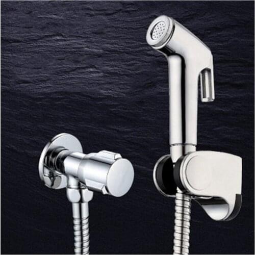 Free shipping high quality Double Mode Chrome ABS Sprayer hand held toilet bidet spray shattaf douchette wc set & shower hose