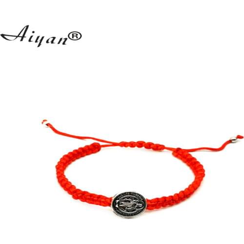 Religious alloy St. Benedict alloy wire braid bracelets for men and women are available in a variety of colors Gift bracelet