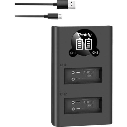 For GoPro Hero 9 Battery Charger Dual Port Double Channel Charging Cable for Go Pro 9 Black Gopro9 Hero9 Accessories