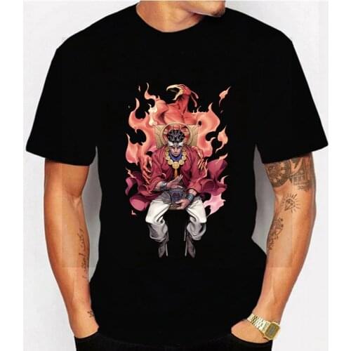 Funny Japan Anime Jojo Bizarre Adventure T Shirt Men Manga Unisex Streetwear T-shirt Casual Short Sleeve Tshirt Homme