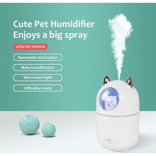 KIMRIG New Cute Pet Humidifier Mini Household Small Moisturizing Aromatherapy Car Creativity Air Bear USB Chargeable Humidifier