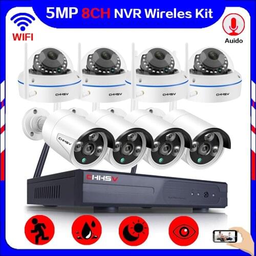8CH Wireless CCTV NVR System Set 4/8pcs Outdoor Waterproof IP WIFI Camera Video Surveillance Security System Kit