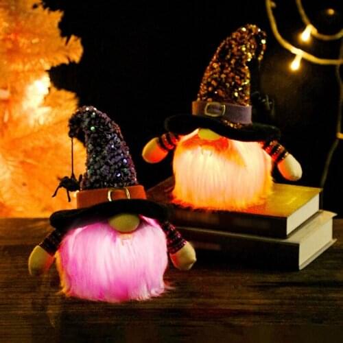 Halloween Faceless Doll Scary Led Light UP Dwarf Doll Home Party Decorations Halloween Gifts 2021 Happy Halloween Table Decor