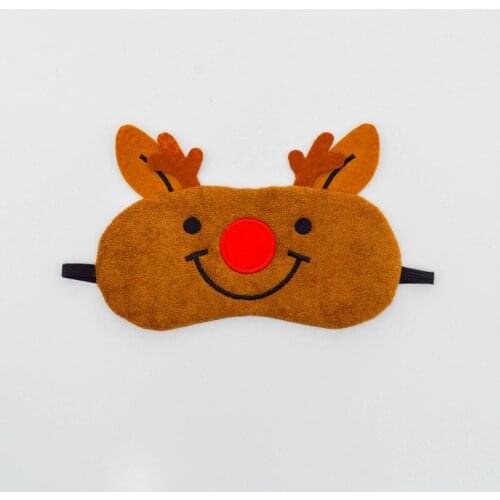 Santa Elk Plush Sleeping Mask Cute Eyes Mask Soft Breathable Blindfold Headband Eyepatch Night Mask Eyeshade For Rest Gift