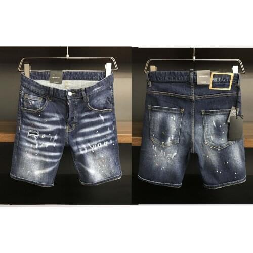 DSENQI Men Jeans Ripped for Skinny DSQ shorts Jeans Pants Mens Jeans 9813-1