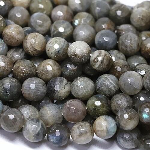 Natural Labradorite hot sale stone 8mm high quality faceted round loose beads diy woman jewelry making 15 inch MY5023