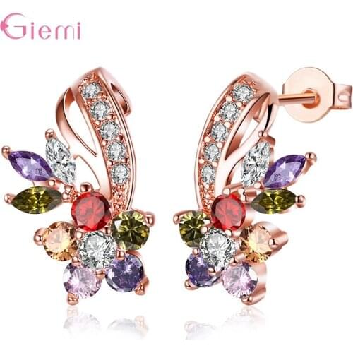 New Wholesale Elegant Crystal Earrings Fashion Women Statement Stud Earrings for Women Girl Earrings Jewelry