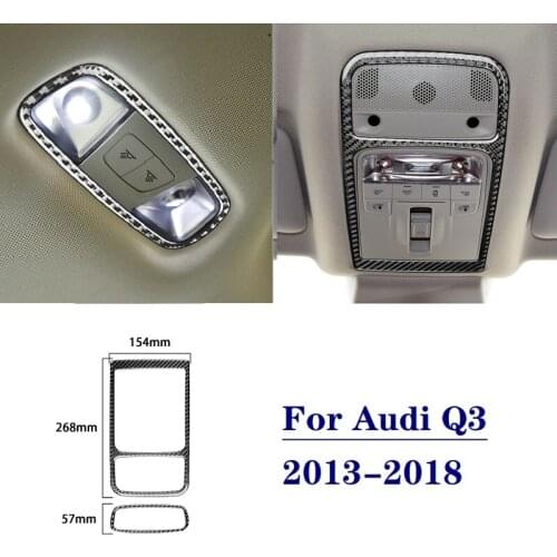 Carbon Fiber Front And Rear Reading Light Control Panel Sticker Car Decal Fit For Audi Q3 2013-2018 Car Interior Accessories