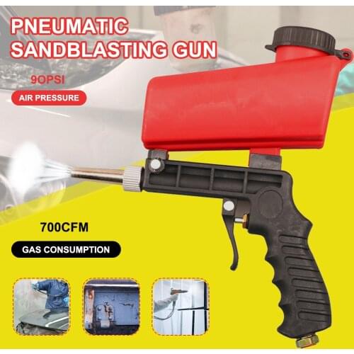 Sand Blaster Gun Kit Portable Gravity Tornador Anti-Rust Sandblasting Gun Handheld for All Blasting Projects, Remove