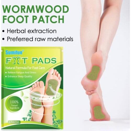 6pcs/bag Natural Herbal Detox Foot Patch Slimming Cleansing Sticker Relieve Fatigue Improve Insomnia Plaster Natural Paste