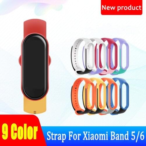 Two Color Strap for Xiaomi Mi Band 6 5 Silicone TPU Replacement Wristband Bracelet for Xiaomi Mi Band 6 5 MiBand 6 5 Strap