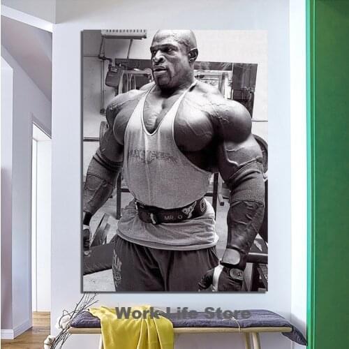 Ronnie Coleman Bodybuilder Mr Olympia vs Arnold Schwarzenegger Silk Posters and Prints Gym Room Wall Art Fitness Sports Picture