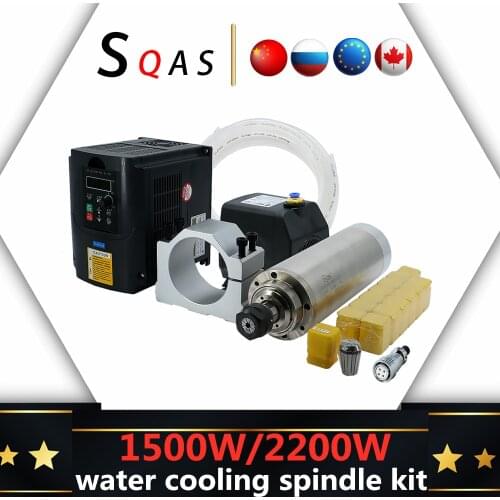 2200w 2.2kw ER20 water cooled spindle kit water cooling spindle &HY inverter & 80mm spindle bracket & 75w water pump& 13pcs ER20