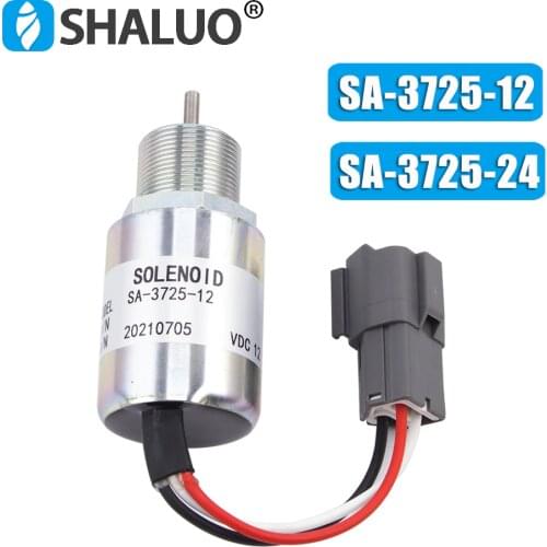 SA-3725-12 Engine Fuel Shut Off stop Solenoid for Mitsubishi S3L2 Mahind Volvo EC15 Toro 223D SA-3725-24 DC24v