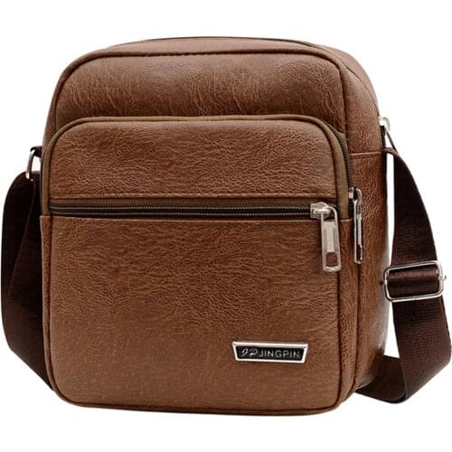 SUUTOOP Mens Fashion PU Leather Shoulder Bags Anti-theft Waterproof Crossbody Handbag Leather Messenger Sling Bag Pack For Male