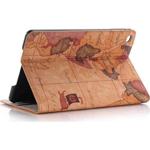 Ultra Slim Magnet Smart Sleep/Wake World Map PU Leather Case Cover 3-Fold Stand For Apple iPad Mini4 Mini 4 Gen 7.9 inch Tablet