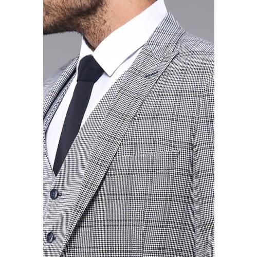 Plaid Slim-Fit 3 Piece Suit Wessi